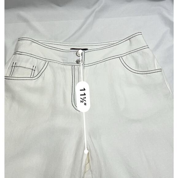 Karl Lagerfeld Women's Wide-Leg Linen Blend Pants Lined White Size 6 Nactical - Picture 5 of 9